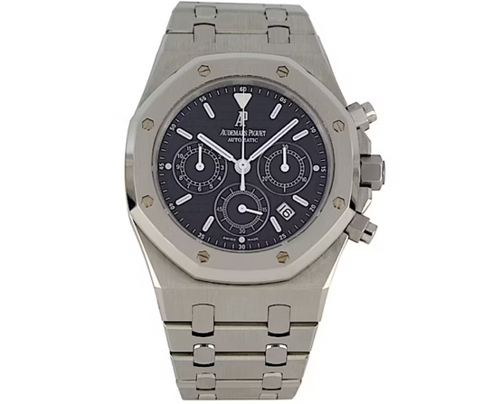 Audemars Piguet Royal Oak-Inspired Watch – Black Dial | Full Stainless Steel with Sapphire Crystal